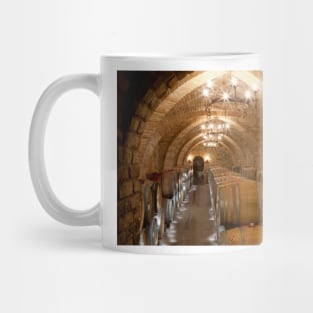 Wine barrels in a winery, California (C021/3159) Mug